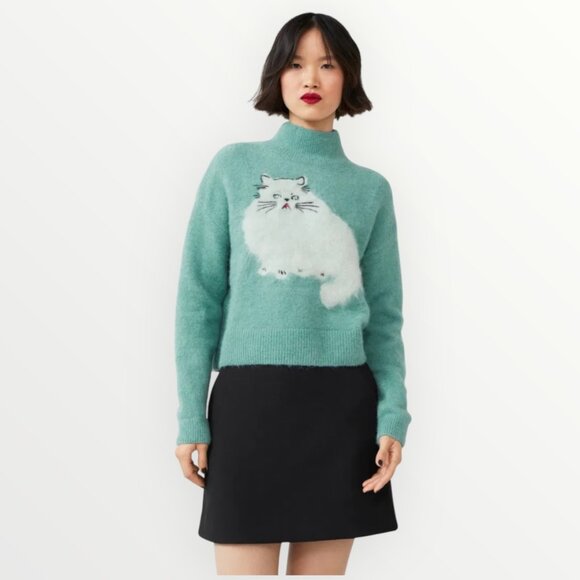 & Other Stories Jacquard Cat Motif Jumper - Picture 1 of 8